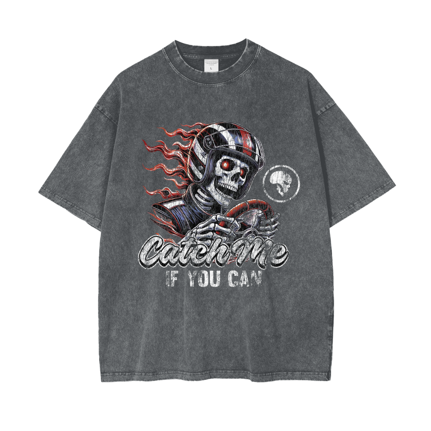 Skeleton Racer Snow Washed T-Shirt