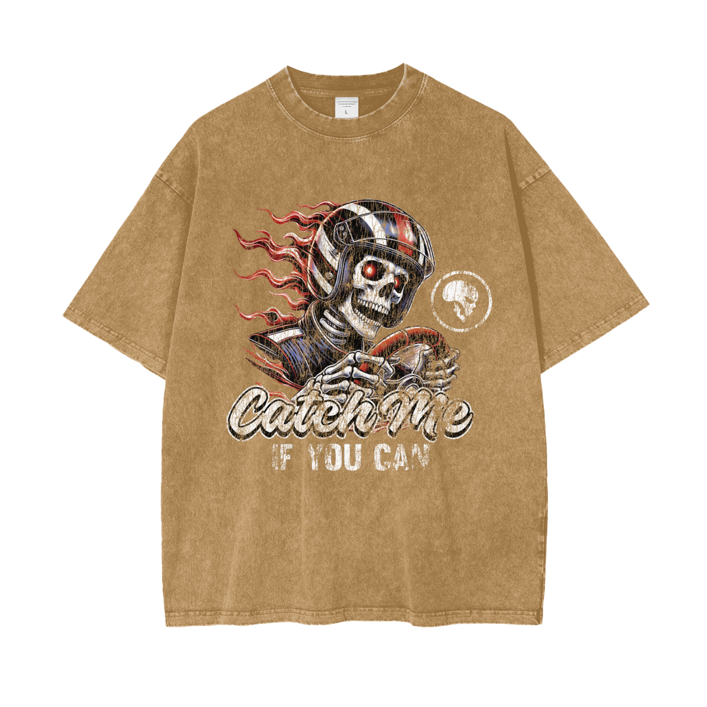Skeleton Racer Snow Washed T-Shirt