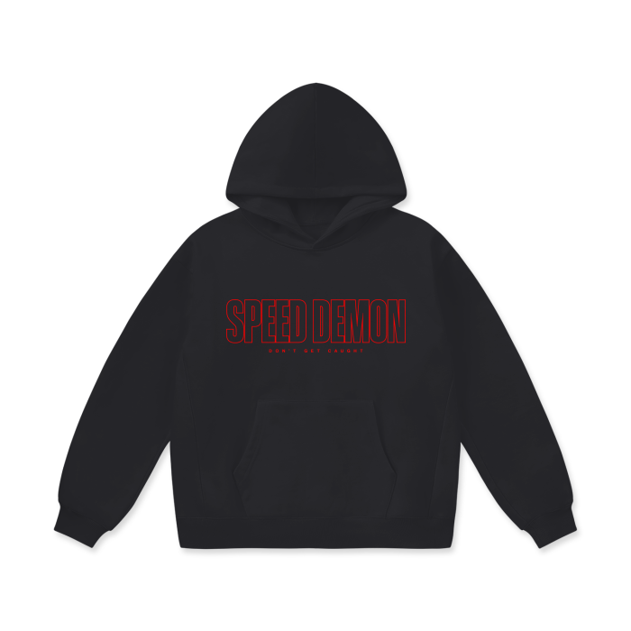 DON'T GET CAUGHT Red Oversized Hoodie