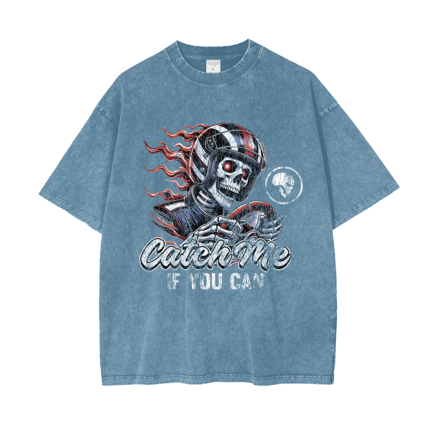 Skeleton Racer Snow Washed T-Shirt