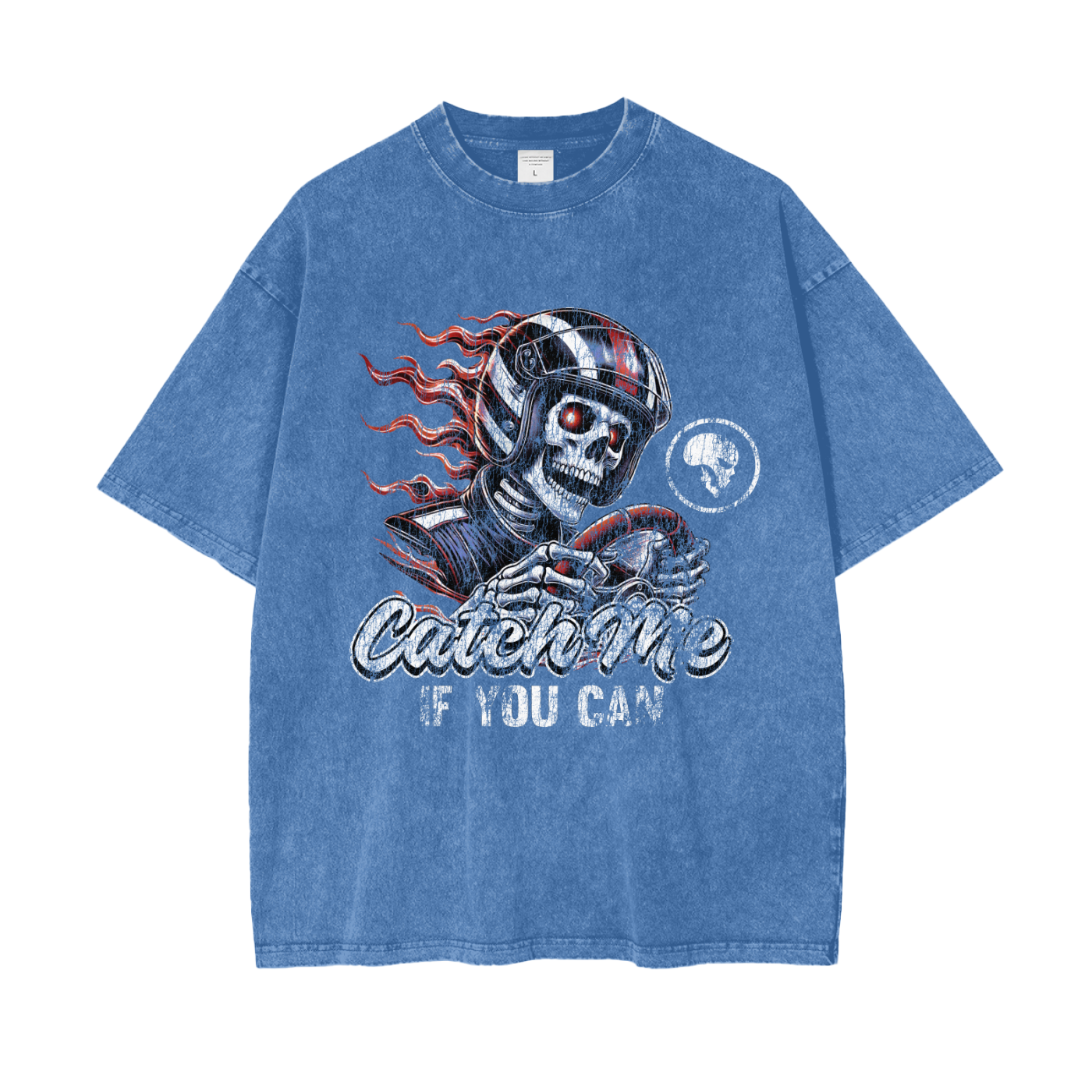 Skeleton Racer Snow Washed T-Shirt