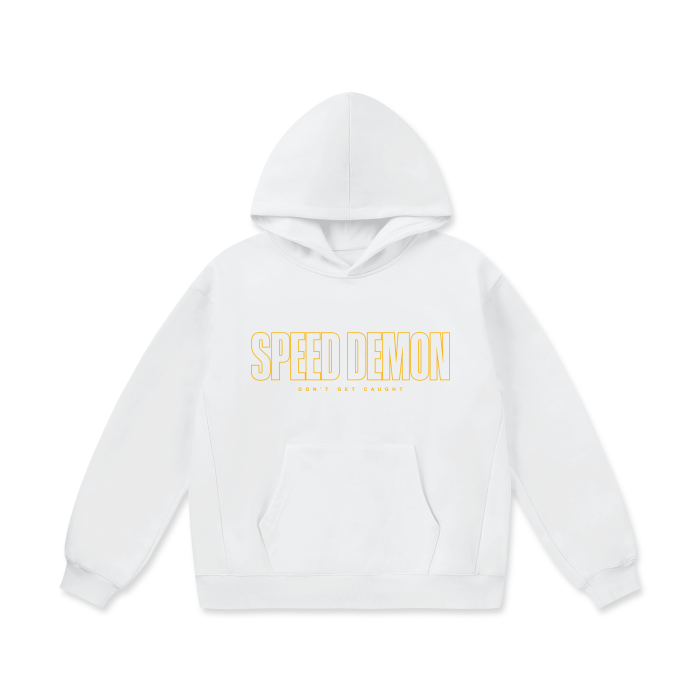 DON'T GET CAUGHT Yellow Oversized Hoodie