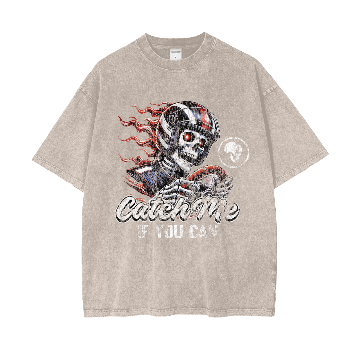 Skeleton Racer Snow Washed T-Shirt