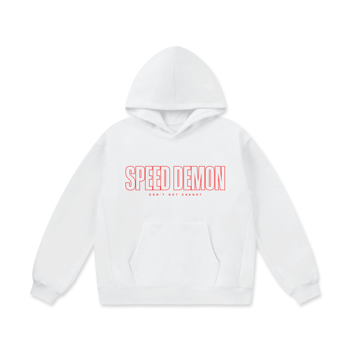 DON'T GET CAUGHT Red Oversized Hoodie