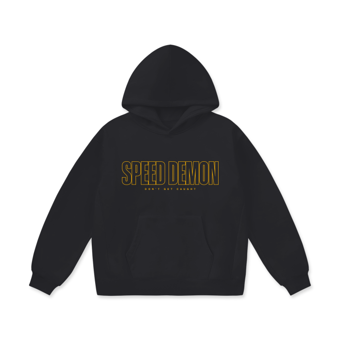 DON'T GET CAUGHT Yellow Oversized Hoodie