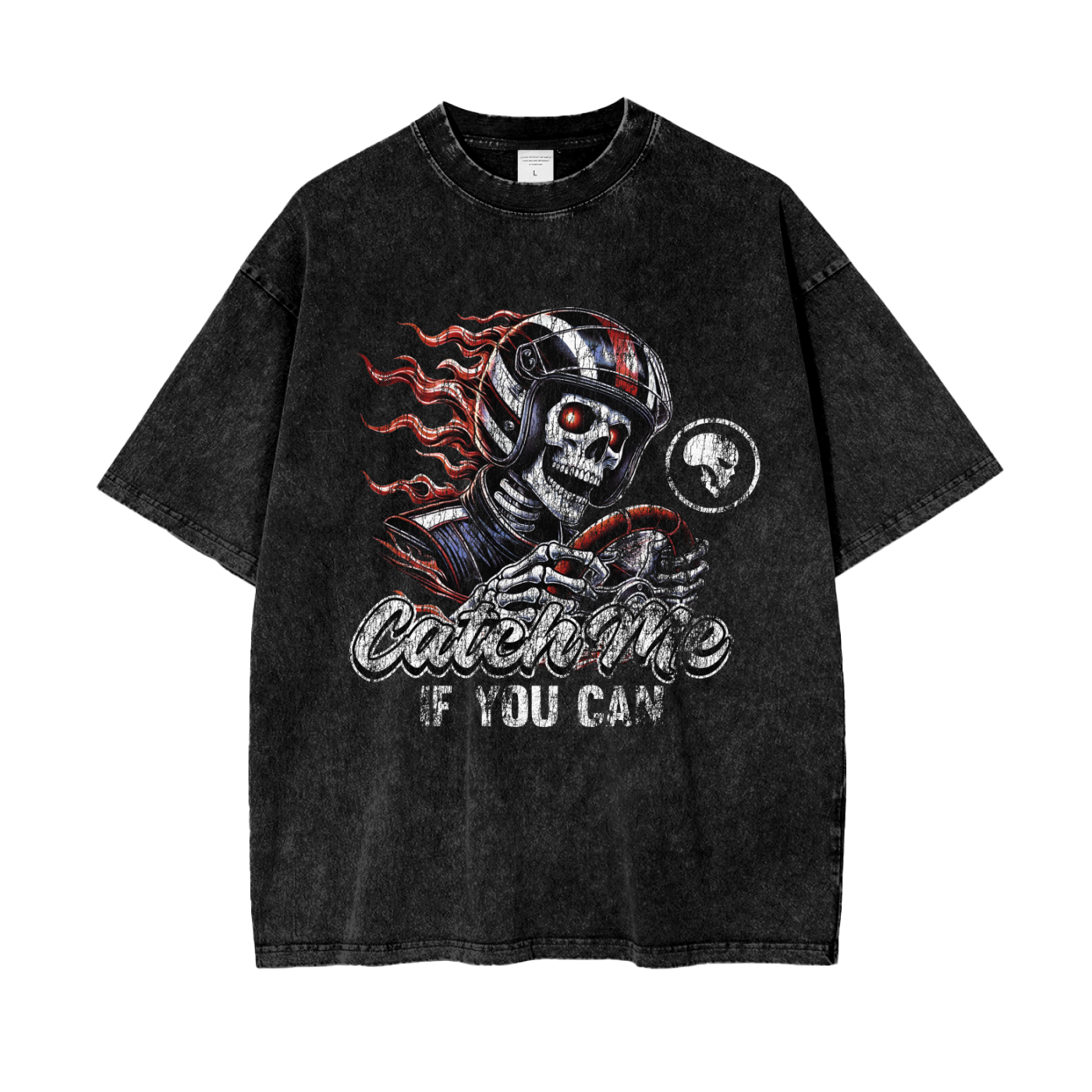 Skeleton Racer Snow Washed T-Shirt