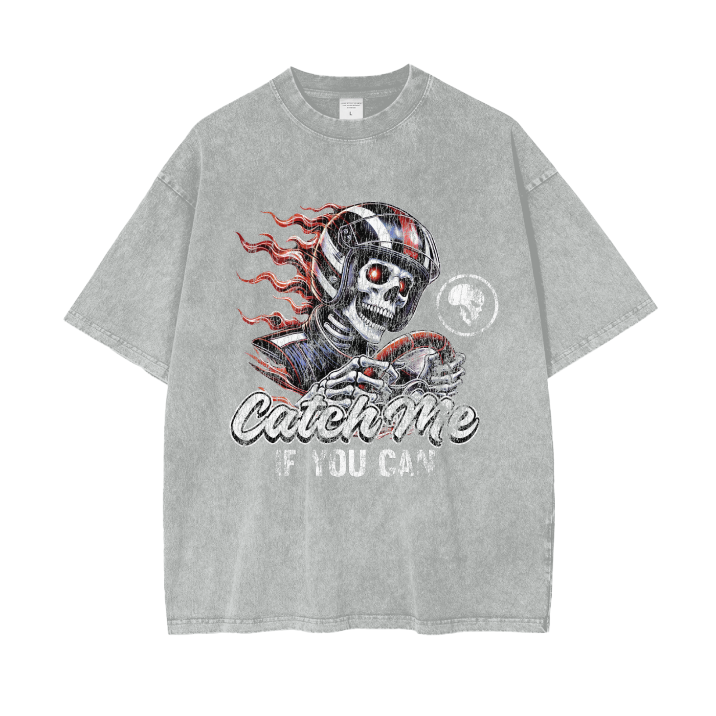 Skeleton Racer Snow Washed T-Shirt