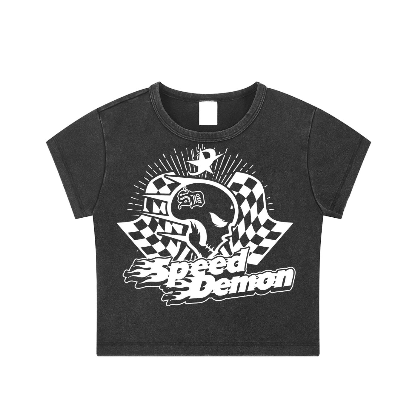 Speed Demon Racing Washed Crop Top