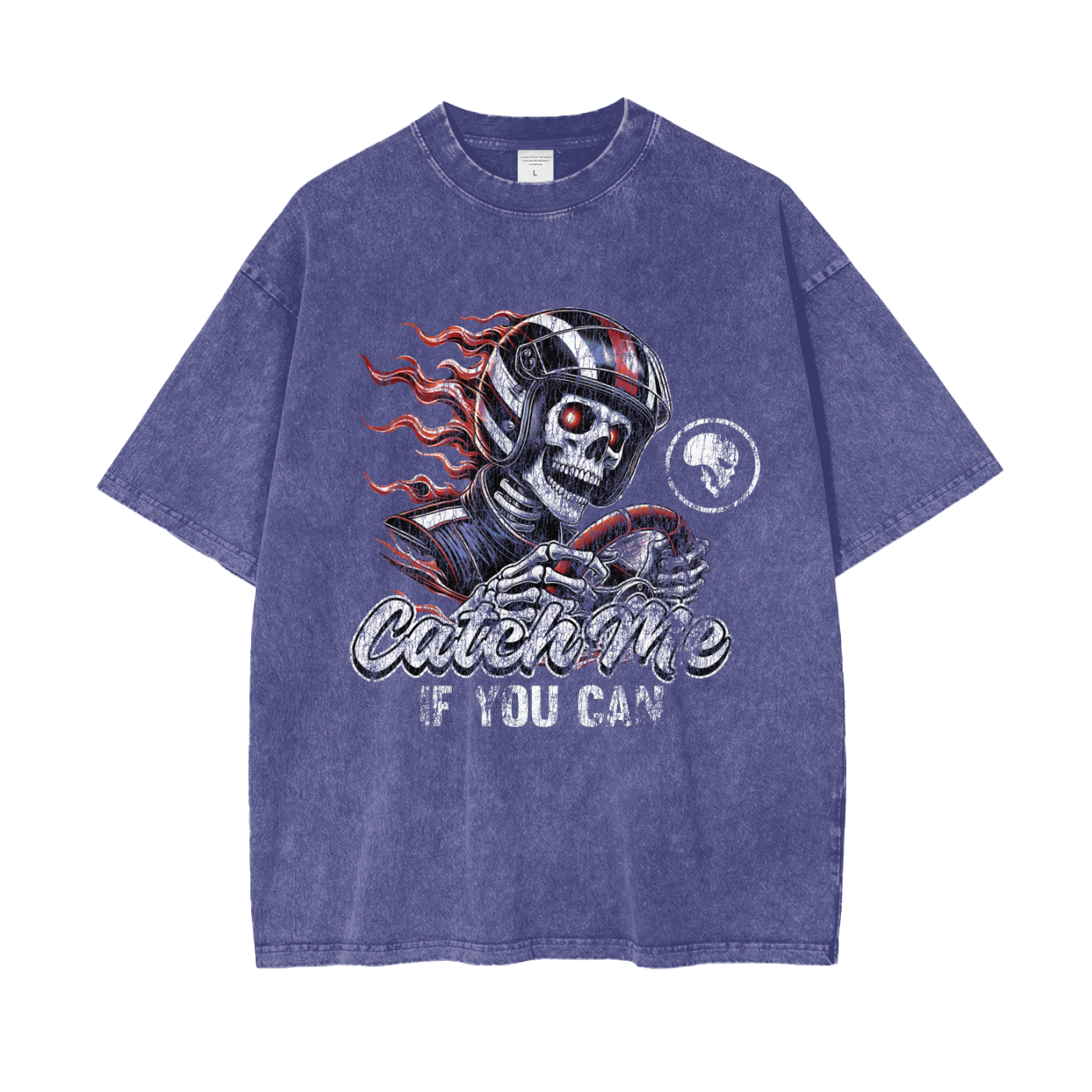 Skeleton Racer Snow Washed T-Shirt