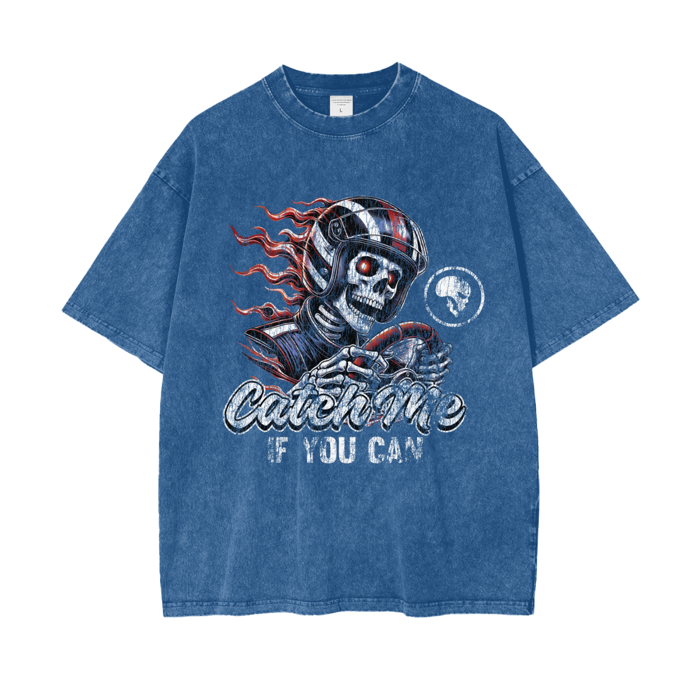 Skeleton Racer Snow Washed T-Shirt