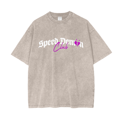 Demon Club Oversized Washed T-Shirt | Official Streetwear