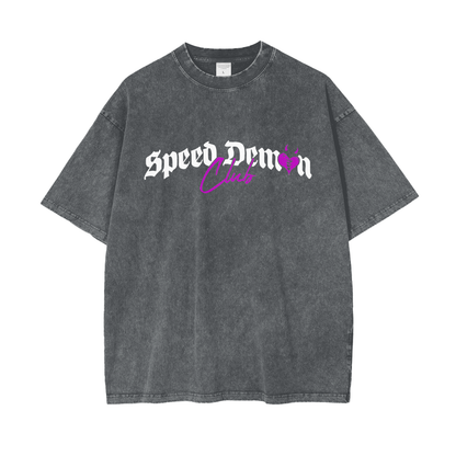 Demon Club Oversized Washed T-Shirt | Official Streetwear