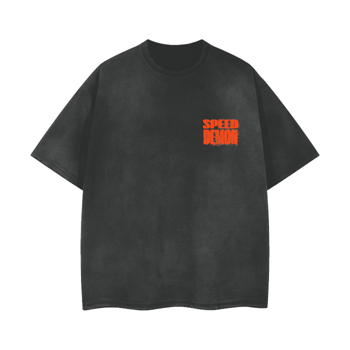 Unisex Vintage Washed Effect T-Shirt - Demon Racing Streetwear