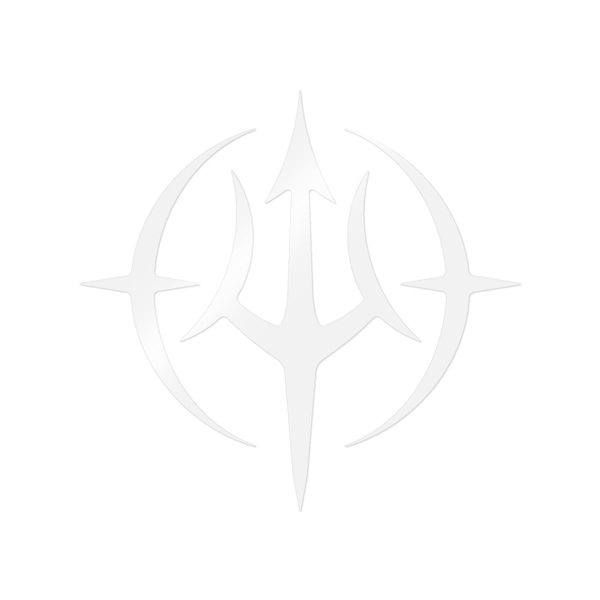 Demon Racing TRIDENT 
DIE-CUT Decal (WHITE)