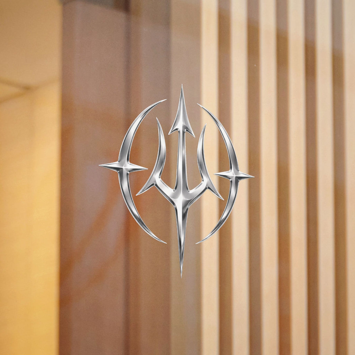 Demon Racing TRIDENT 
DIE-CUT Decal (CHROME)