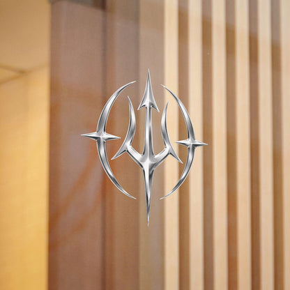 Demon Racing TRIDENT 
DIE-CUT Decal (CHROME)