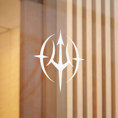 Demon Racing TRIDENT 
DIE-CUT Decal (WHITE)
