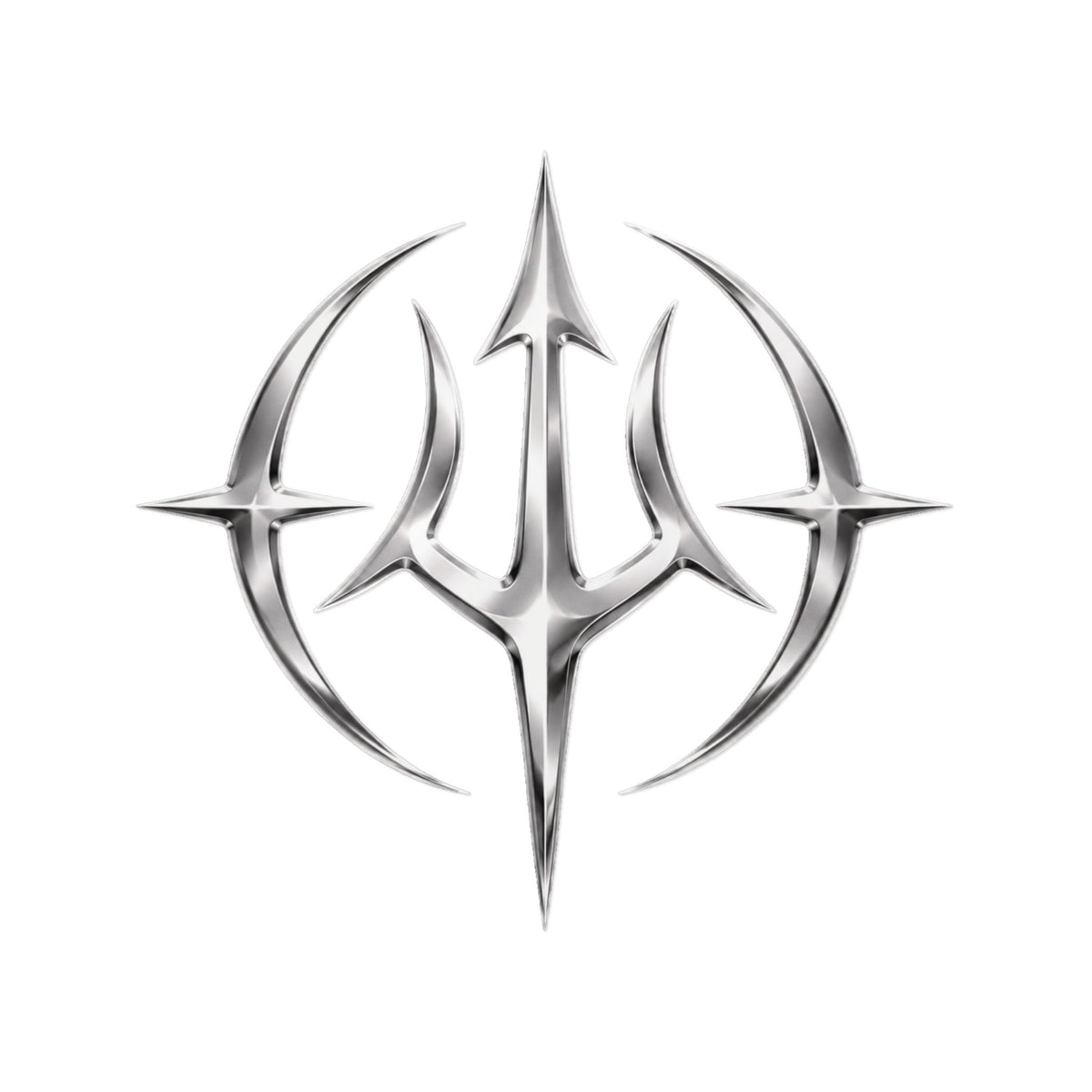 Demon Racing TRIDENT 
DIE-CUT Decal (CHROME)