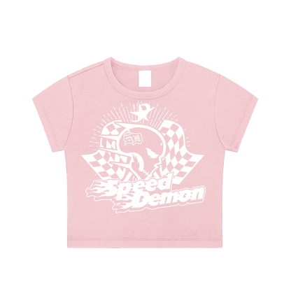 Speed Demon Racing Washed Crop Top