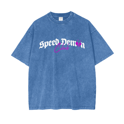 Demon Club Oversized Washed T-Shirt | Official Streetwear