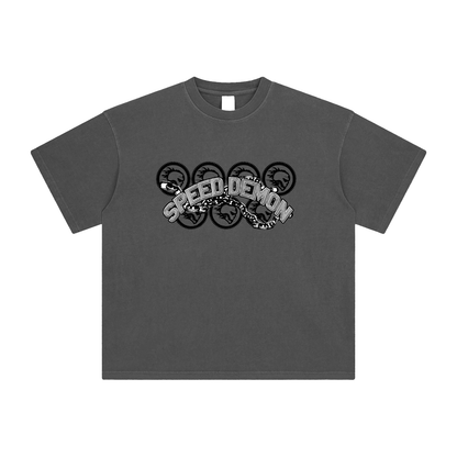 Speed Demon Chains Washed T-Shirt | Unisex Streetwear