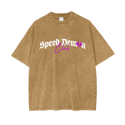 Demon Club Oversized Washed T-Shirt | Official Streetwear