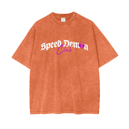 Demon Club Oversized Washed T-Shirt | Official Streetwear