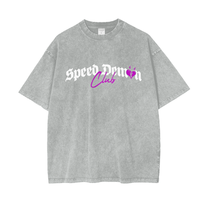 Demon Club Oversized Washed T-Shirt | Official Streetwear 